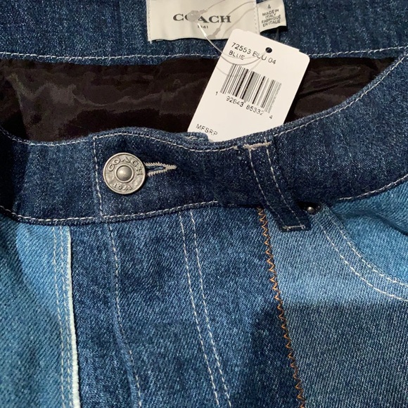 COACH 1941 TONAL DENIM PATCHWORK MINI SKIRT SIZE 4 - Picture 14 of 14